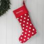 Luxury Spots Personalised Christmas Santa Stocking, thumbnail 1 of 10