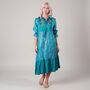 Yasmin Silk Print Embroidered Dress 15, thumbnail 1 of 3