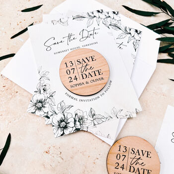 Wedding Magnet Save The Date Cards Boho Floral, 10 of 10