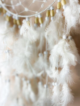 White Whimsical Feather Dream Catcher, 5 of 6