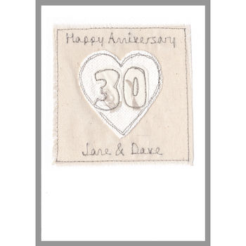 Personalised 30th Pearl Wedding Anniversary Card, 12 of 12