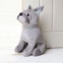 Grey French Bulldog Door Stop With Diamante Collar, thumbnail 1 of 3
