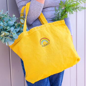 Personalised Embroidered Rainbow Tote Bag, 3 of 5