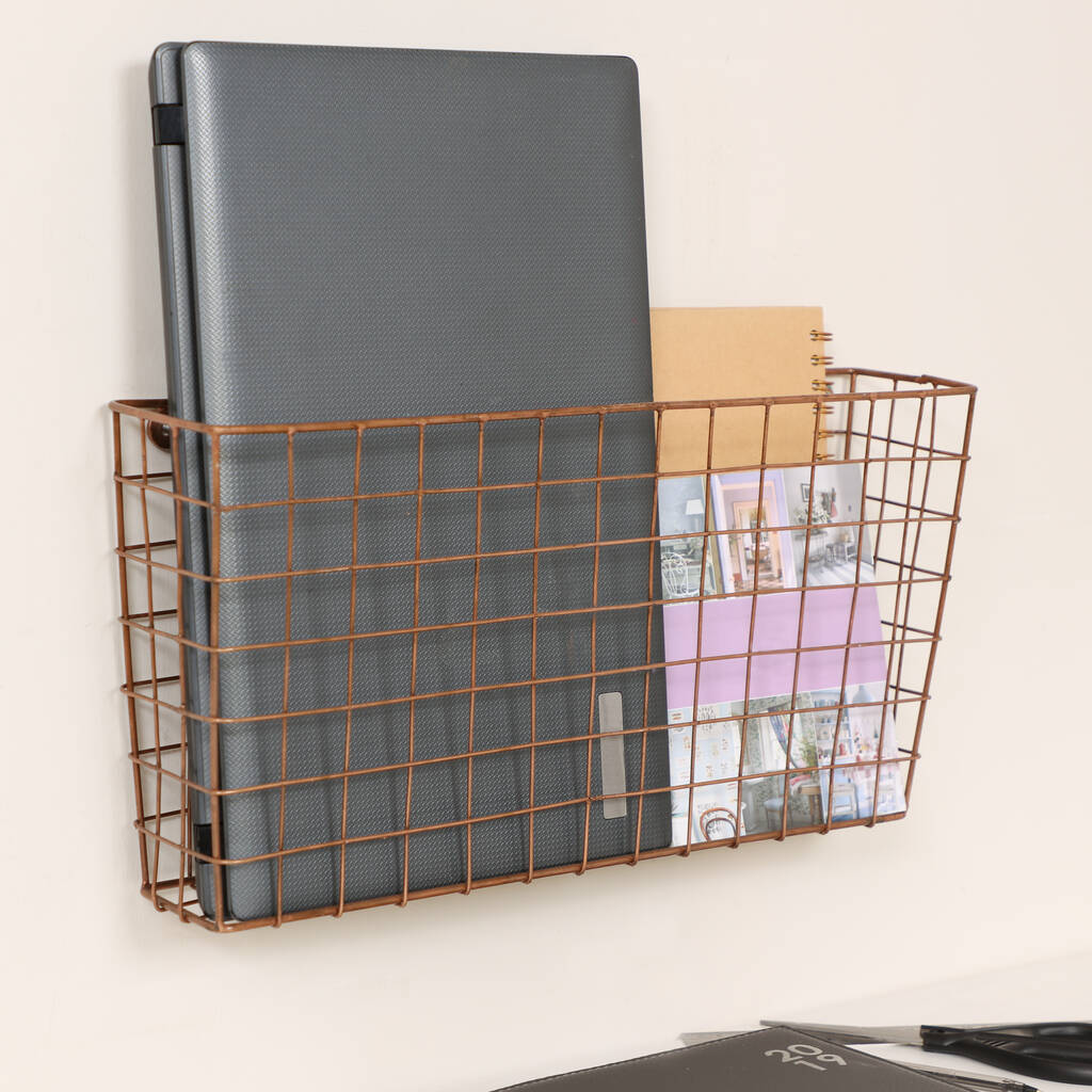 Copper Wire Industrial Storage Basket By Dibor