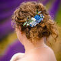 Royal Blue And White Floral Hair Comb, thumbnail 3 of 7