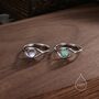 Sterling Silver Moonstone Eye Adjustable Ring, thumbnail 4 of 10