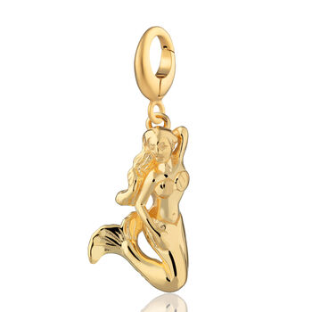 Mermaid Charm Necklace, Sterling Silver Or Gold Plated, 6 of 9