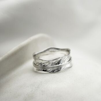 Textured Sterling Silver Spinning Ring, 3 of 7