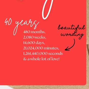Sparkly Ruby Anniversary Heart Card, 3 of 8