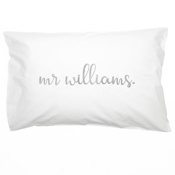 Wedding Mr And Mrs Personalised Pillow Case Set, 7 of 10