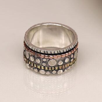 Personalised Sterling Silver Bubble Spinning Ring, 2 of 9