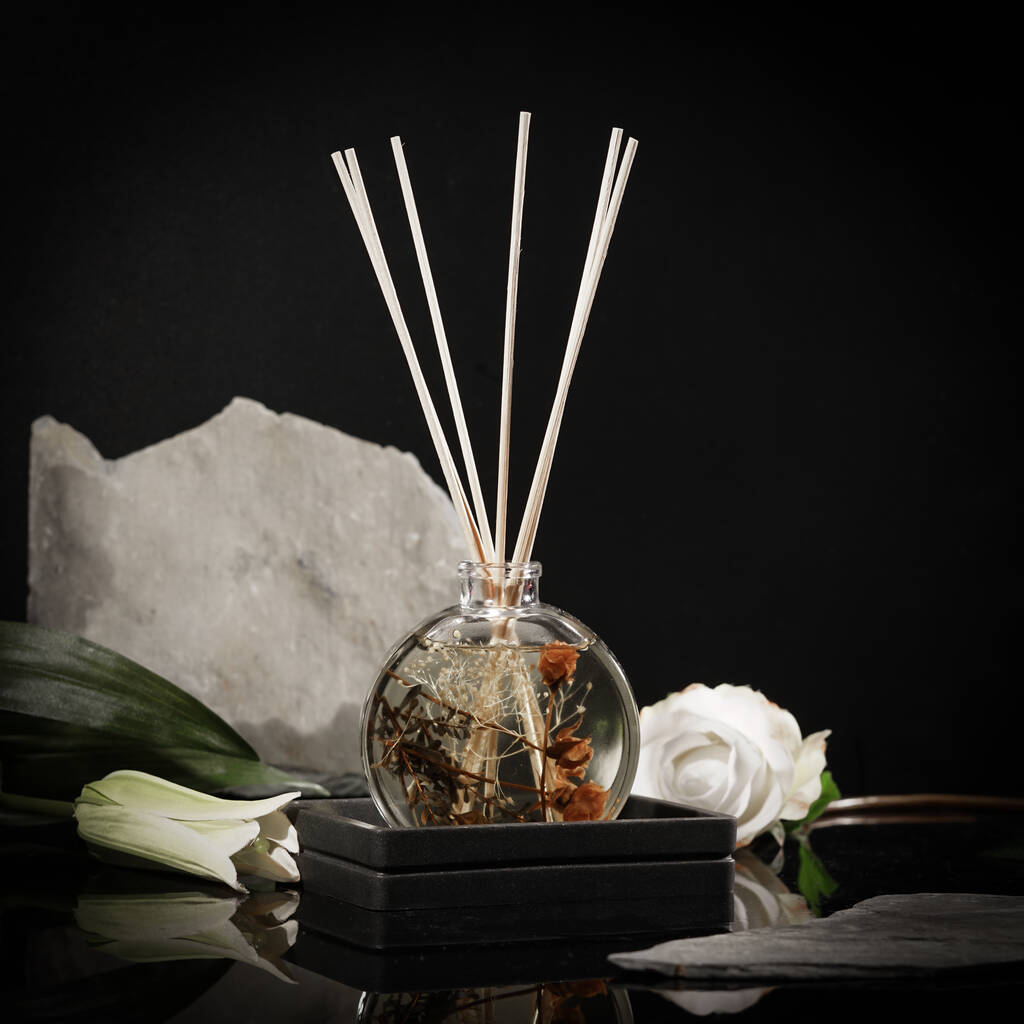 Glass Botanical Reed Diffuser, Red Rose Scent, 1 of 6