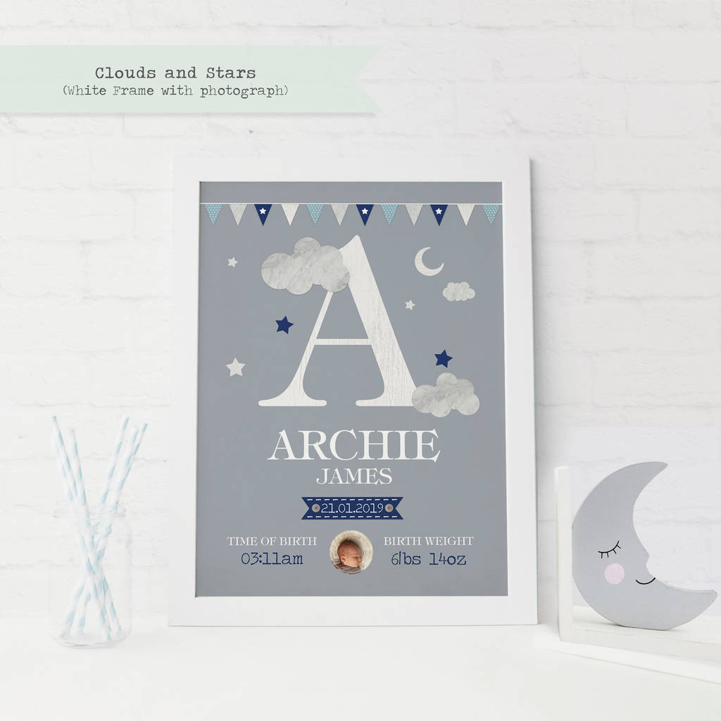 Personalised New Baby Boy Prints By 