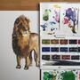 Lion Hand Painted Greetings Card, thumbnail 3 of 3