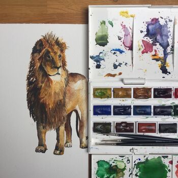 Lion Hand Painted Greetings Card, 3 of 3