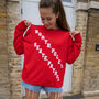 North Pole Skate Patrol Women's Christmas Jumper In Red, thumbnail 1 of 4