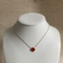 Gold Plated Red Single Clover Necklace, thumbnail 6 of 7