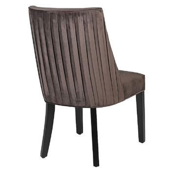 Mocca Velvet Pleated Dining Chair, 2 of 2