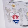Wedding Coat Of Arms Embroidered Double Family Crest, thumbnail 3 of 7