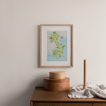 Map Of Vietnam, Cambodia And Laos Art Print, 5 of 7
