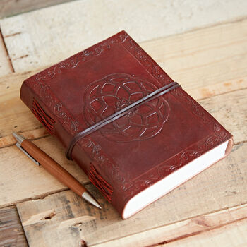 Indra Celtic Knot Leather Journal Notebook, 2 of 10
