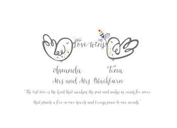 Mrs And Mrs Personalised Wedding Love Wins Print, 2 of 2