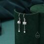 Sterling Silver Lily Of The Valley With Pearl Dangle Earrings, thumbnail 4 of 10