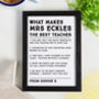 Personalised Best Things About Our Teacher Print, thumbnail 2 of 2