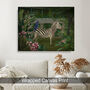 Zebra In Conservatory, Tropical Art Print, thumbnail 2 of 8