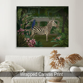 Zebra In Conservatory, Tropical Art Print, 2 of 8