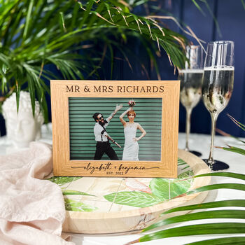 Personalised Wedding Photo Frame Mr And Mrs Gift, 9 of 10