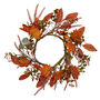 40cm Orange Mixed Leaf Foliage Autumnal Wreath, thumbnail 2 of 3