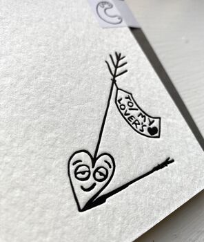 Cupid's Arrow Letterpress Valentine's Card, 2 of 3