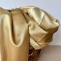 Silky Beige And Gold Border Reversible Scarf, thumbnail 2 of 7