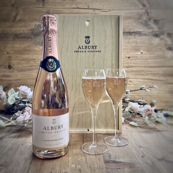 English Sparkling Wine And Glasses Gift, 2 of 2