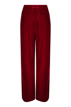 Palazzo Trousers In Deep Red Silk Velvet, 3 of 3