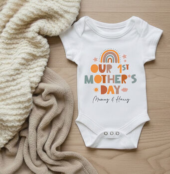 Personalised Our First Mother's Day Bodysuit / Babygrow Boho, 3 of 6