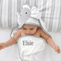 Personalised Elephant Hooded Baby Towel, thumbnail 2 of 7