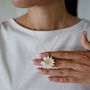 Daisy Flower Sterling Silver Or 24ct Gold Necklace, thumbnail 1 of 10