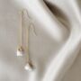 Gold Tone Raw Moonstone Dangle Drop Earrings, thumbnail 1 of 3