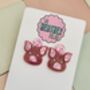 Pink Glitter Pig Earrings / Cute Farm Animal Jewellery Pink Pig Lover Gift / Young Farmer Gift Agriculture Teacher Jewellery / Lucky Pig Charm Jewellery Whimsical Pink Statement, thumbnail 4 of 5
