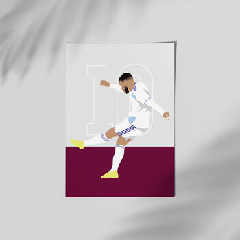Emiliano Buendía Europa League Final Aston Villa Print | Gift For Villa Fans, 3 of 4