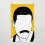 Freddie Mercury Queen Tea Towel In Yellow, thumbnail 1 of 2