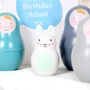 Blue Nesting Doll And Bunny, Personalised Bag, thumbnail 5 of 5