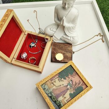 Handmade Vintage Wooden Lady Vintage Jewellery Box, 6 of 7