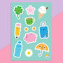 Kawaii Sticker Sheets Food, Self Care, Space, Animals, thumbnail 4 of 11