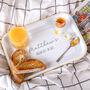 Personalised Breakfast In Bed Enamel Tray, thumbnail 1 of 5