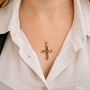 Mens Sterling Silver Baltic Amber Cross Necklace, thumbnail 4 of 12