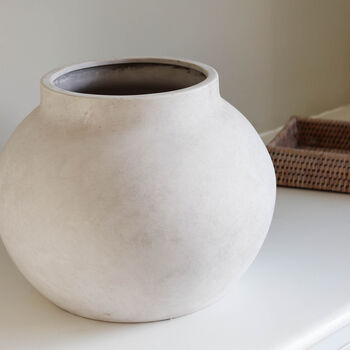 Round Pale Grey Stone Effect Pot, 2 of 4