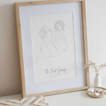 Personalised Grandparent Portrait Line Drawing, 3 of 7
